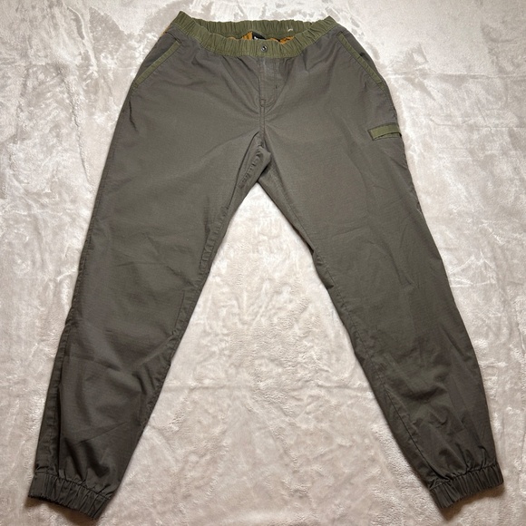 Prana Double Peak Jogger Pants Womens 10 Gray Green Cargo Hiking Stretch Organic - Picture 2 of 13